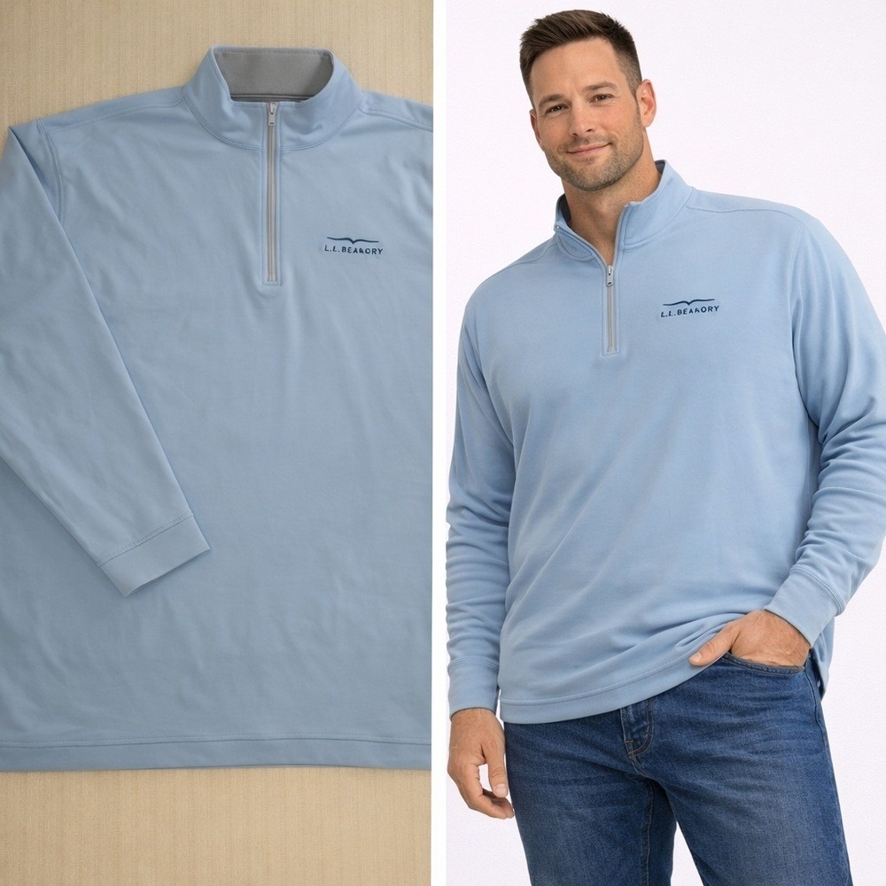 Peter Millar Mens XXL 1/4 Zip Pullover Light Blue Jet Agency ME0EK40 CBLU